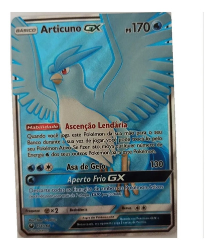 Card Pokemon Articuno Gx Full Art Original Copag
